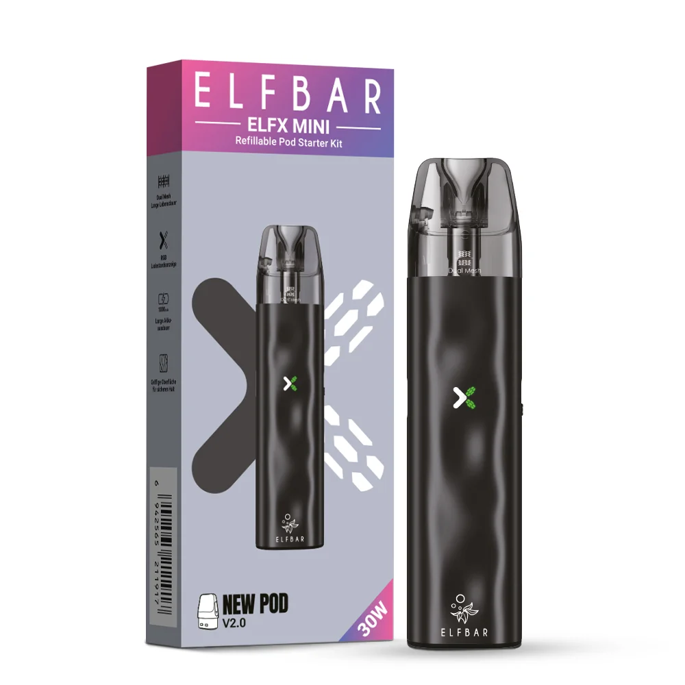 Elfbar Elfx Mini Pod Kit E-Zigarette in der Farbe Black