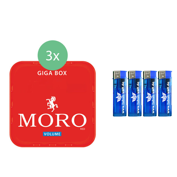 Moro Tabak 3 x 270g mit Feuerzeugen