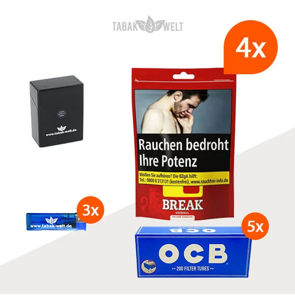 Break Original Volumentabak 4x Beutel mit 1000 Hülsen und Etui