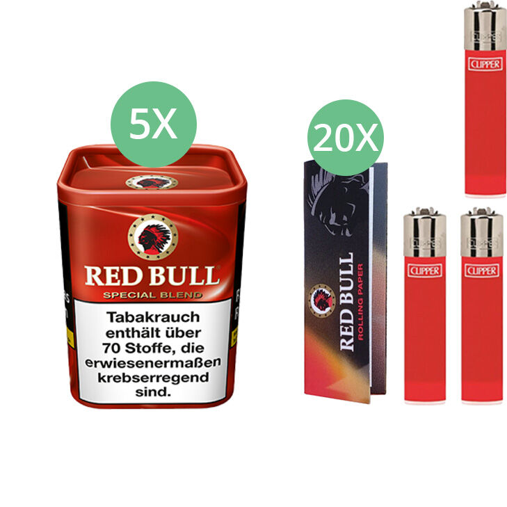Red Bull Special Blend 5 x 120g mit Rolling Paper
