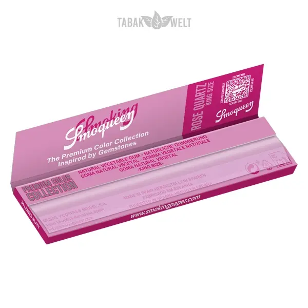 Smoking Smoqueen Blättchen Rose Quarzt King Size 34 Blatt offen Smoking Smoqueen Blättchen Rose Quarzt King Size 34 Blatt offen