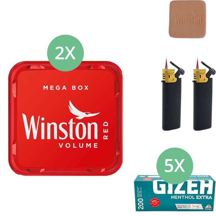 Winston Mega Box 2 x 135g mit 1000 Menthol Extra Hülsen