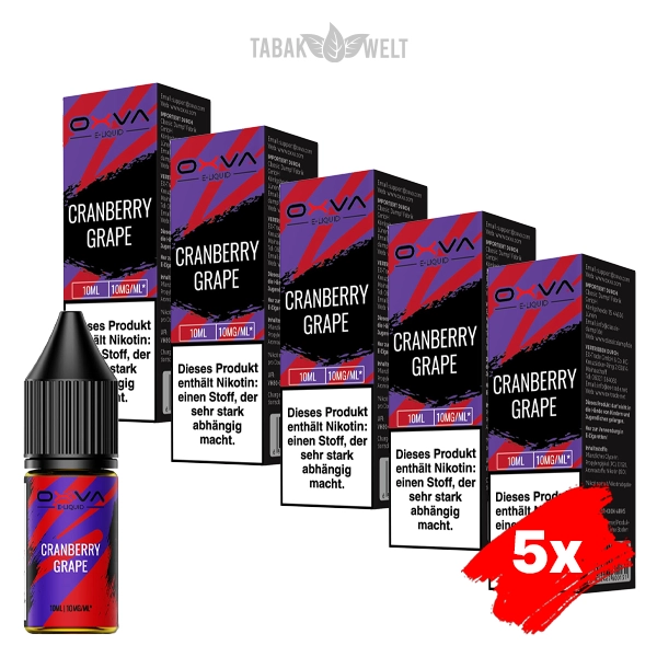 5x Oxva E-Liquid Cranberry Grape Nikotinsalz 10 mg 5x Oxva E-Liquid Cranberry Grape Nikotinsalz 10 mg