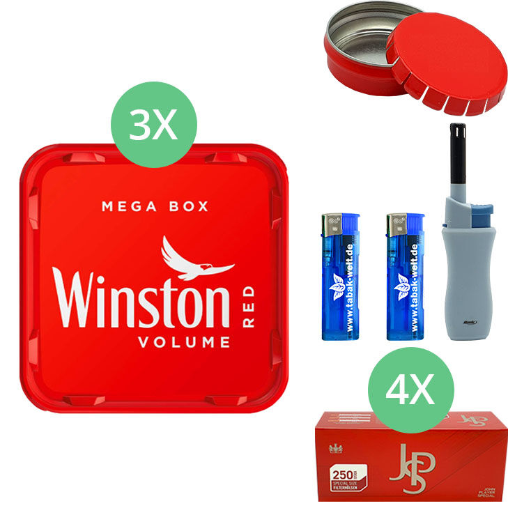 Winston Mega Box 3 x 140g mit 1000 JPS Special Size Hülsen