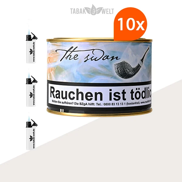 HU Tobacco The Swan Pfeifentabak 10 Dosen mit Feuerzeugen