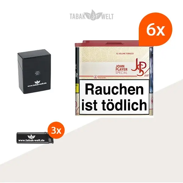 jps-john-player-just-volumentabak-6x-dose-mit-etui-und-feuerzeugen