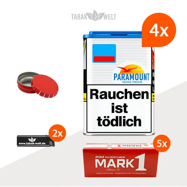 Paramount Volumentabak Blue 4 x Dose mit 1000 Hülsen
