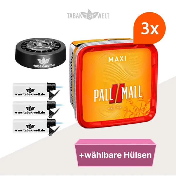 3x--pall-mall-maxi-tabak_wahlbaren_hulsen_mit_stopftableten_sturmfeuerzeug-Rouletaschenbecher 3x--pall-mall-maxi-tabak_wahlbaren_hulsen_mit_stopftableten_sturmfeuerzeug-Rouletaschenbecher