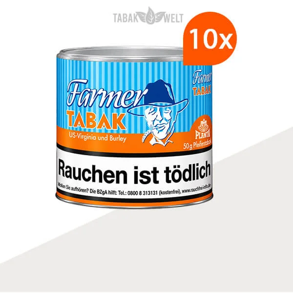 Farmer Orange Pfeifentabak Virginia und Burley im Set mit 10 Dosen