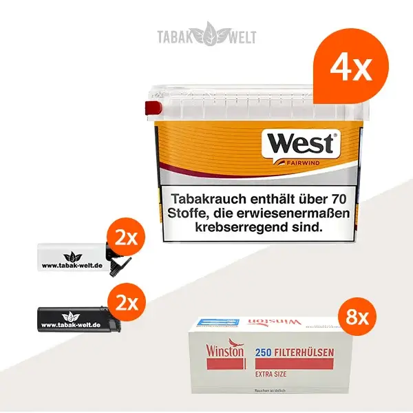west-yellow-volumentabak-4x-mega-box-mit-2000-extra-size-filterhuelsen
