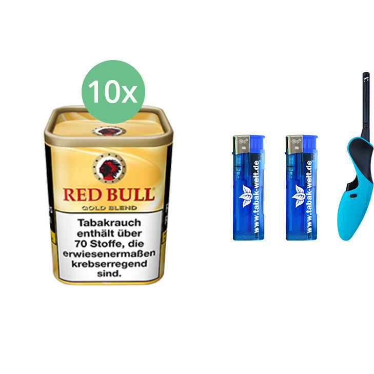 Red Bull Gold Blend 10 x 120g mit BBQ Stabfeuerzeug