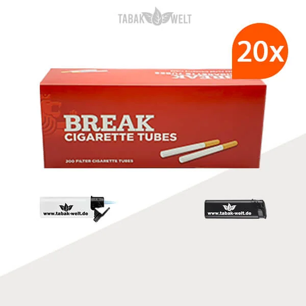 20x Break Hülsen 200er (4000 Stück) mit Feuerzeugen
