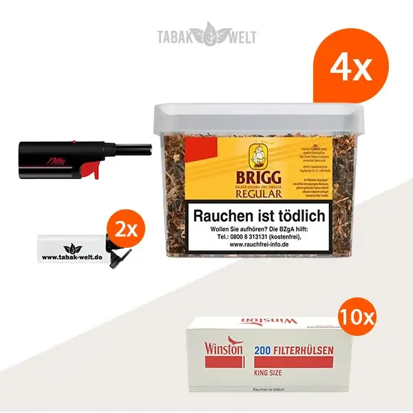brigg-regular-pfeifentabak-4x-eimer-mit-2000-king-size-huelsen