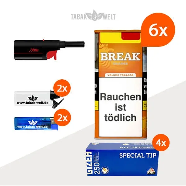 break-orange-volumentabak-6x-dose-mit-1000-special-tip-huelsen-und-stabfeuerzeug