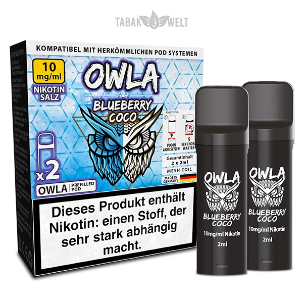 Owla E-Zigaretten Pods Blueberry Coco 10mgml