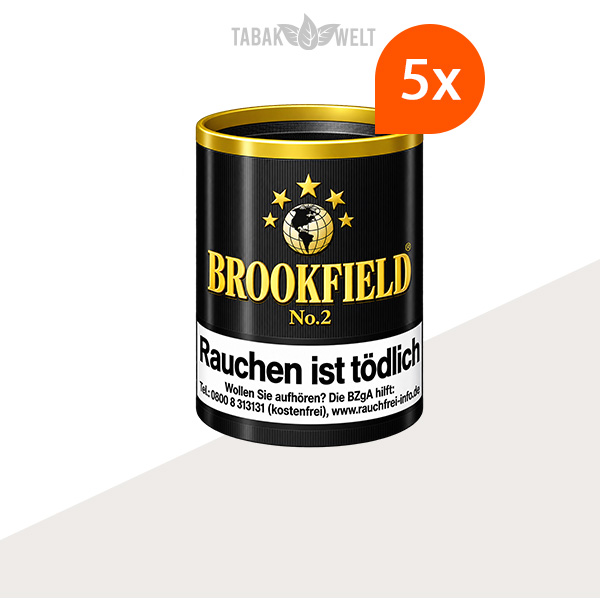 Brookfield Black Cavendish Pfeifentabak 5er-Dosen-Set