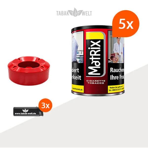 Matrix Red Feinschnitt 5 x Dose mit Aschenbecher