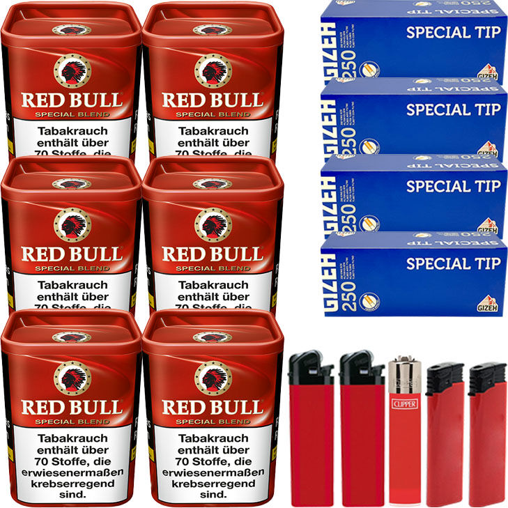 Red Bull Special Blend 6 x 120g mit 1000 Gizeh King Size Hülsen