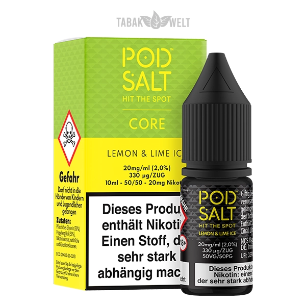 Pod Salt Core E-Liquid Lemon Lime Ice 10 ml 20 mg/ml