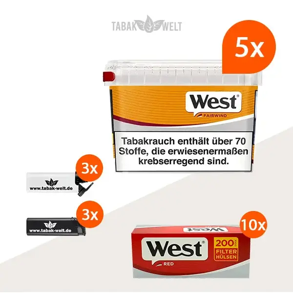 west-yellow-volumentabak-5x-mega-box-mit-2000-filterhuelsen
