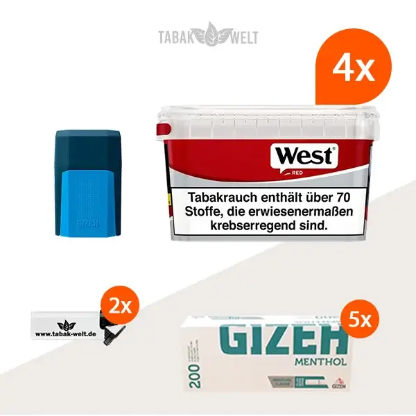 west-red-volumentabak-4x-mega-box-mit-1000-menthol-huelsen-und-etui
