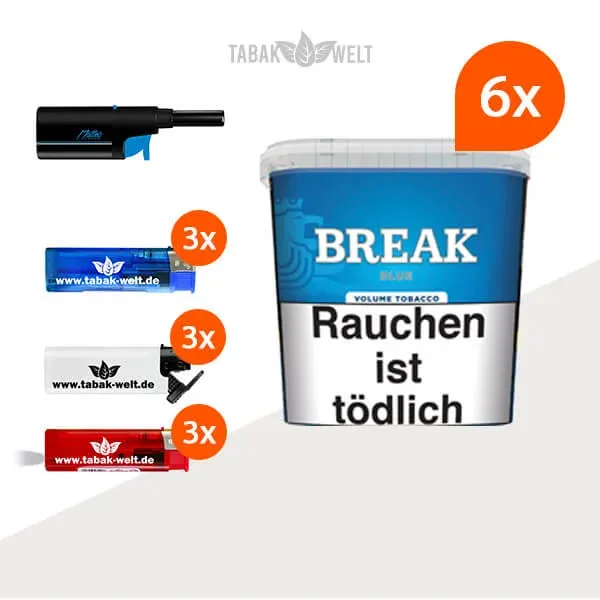 break-blue-volumentabak-6x-giga-box-mit-feuerzeugen