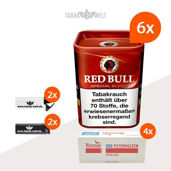 red-bull-special-blend-feinschnitt-tabak-6x-dose-mit-1000-extra-size-huelsen