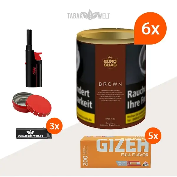 euro-shag-brown-bright-6x-dose-mit-1000-king-size-huelsen-und-stabfeuerzeug