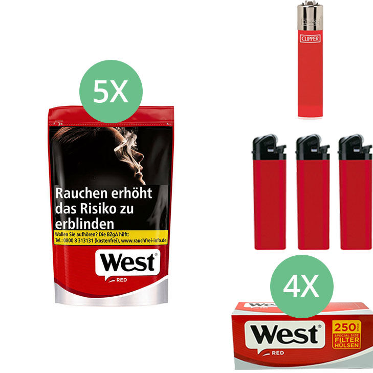 West Red 5 x 100g mit 1000 Special Size Hülsen