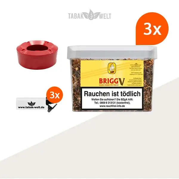 brigg-v-vanilla-pfeifentabak-3x-eimer-mit-aschenbecher