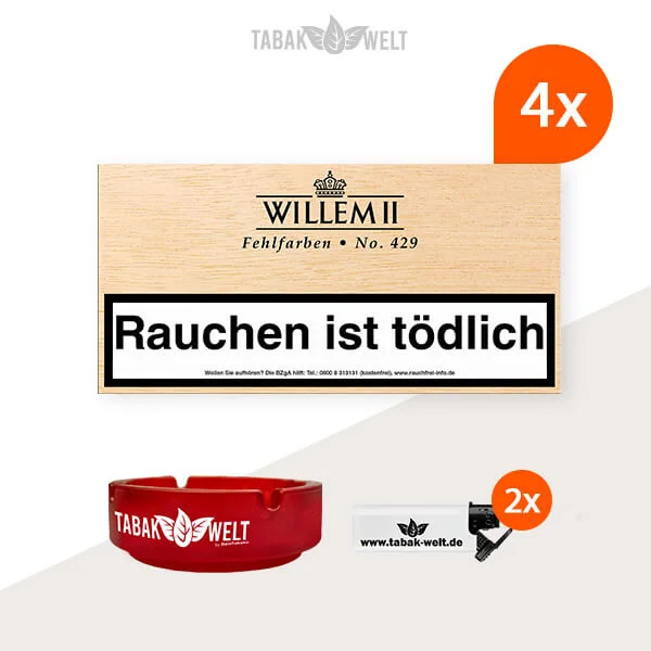 Willem II Fehlfarben Zigarillos No. 429 Sumatra 4x Kiste
