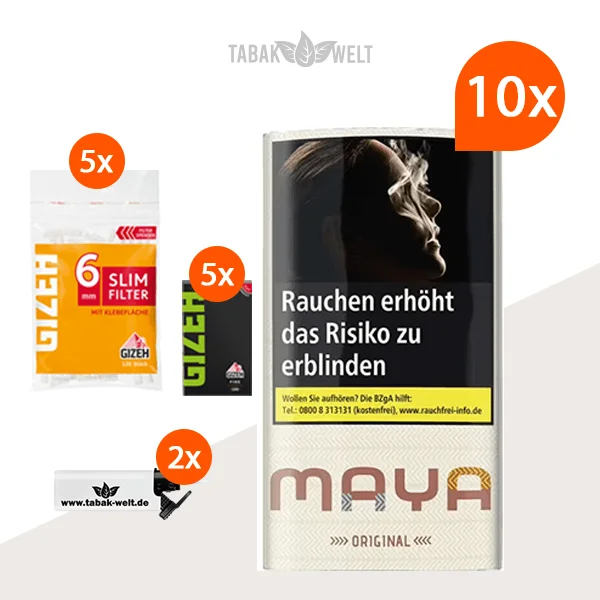 Maya Original Drehtabak 10x Pouch mit Blättchen