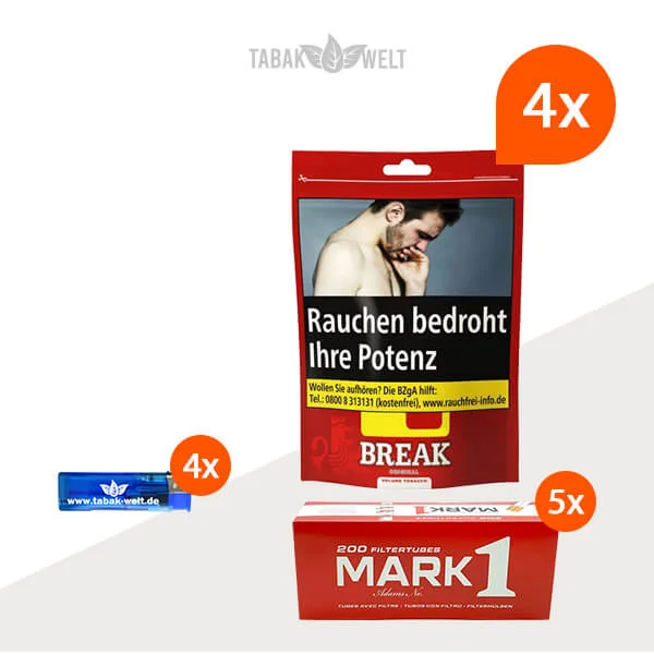 Break Original Volumentabak 4x Beutel mit 1000 Filterhülsen
