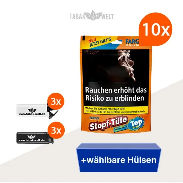 fargo-volumentabak-10x-stopf-tuete-mit-waehlbaren-huelsen