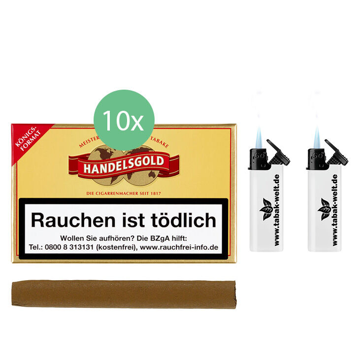 Produktbild von 10x5er Packung Handelsgold Brown Coffee Cigarillos – Leichte Zigarillos Für Zwischendurch