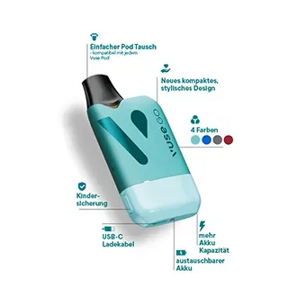 vuse go blinkt nur Vuse Go Blinkt 3 Mal Weiß Vuse Go Reload Starter Set mit Zugautomatik,  Kompakte Vape mit USB-C Kompatibilität, ergonomisches Design, mit nur einem  Device, Pod System, Keine einweg ePod Caps enthalten, Farbe: main image 1